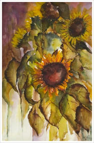 Sunflowers Watercolour 