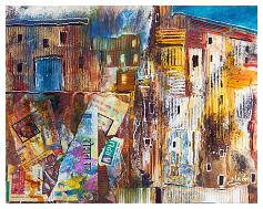Shanty-Town  Mixed Media & Collage 16 x 20 in
