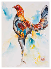 Modern Bird Watercolour 15'' x 11''